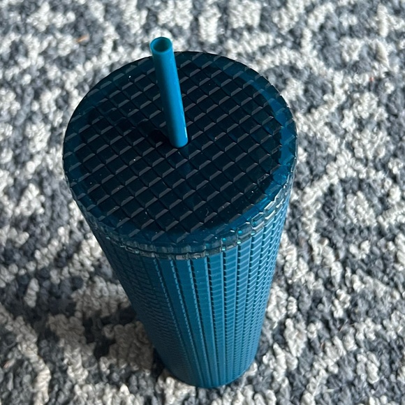 Starbucks 2023 Matte Navy Blue Soft-Touch Grid-Design Tumbler- Venti - Picture 4 of 6